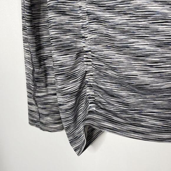 Athleta Medium M Gray Spacedye Fastest Track Asymmetrical 1/4 Zip Running Top - Picture 4 of 13